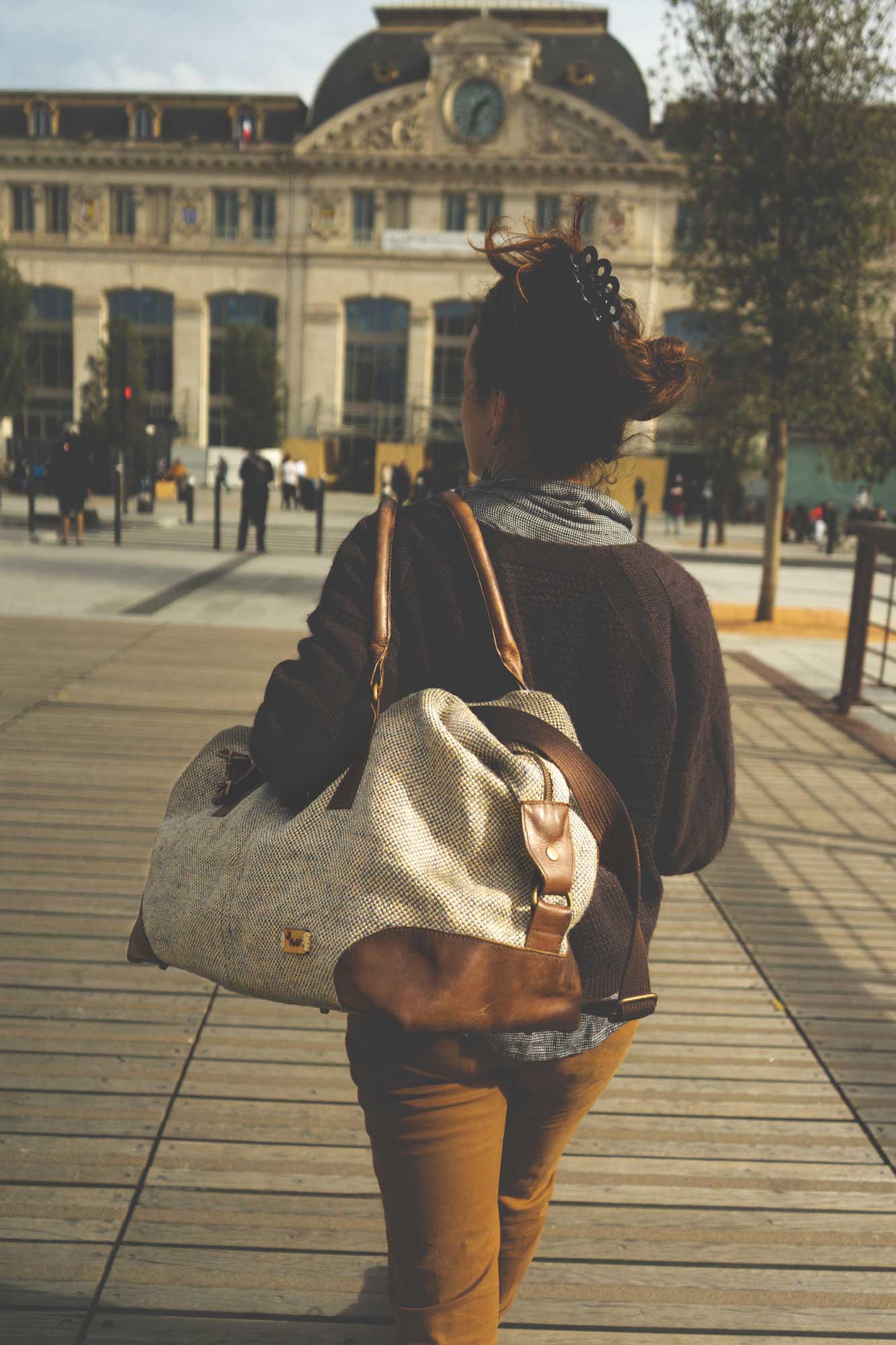 Sac à dos femme en toile de jute et cuir fait-main - POTLA - Bhallot