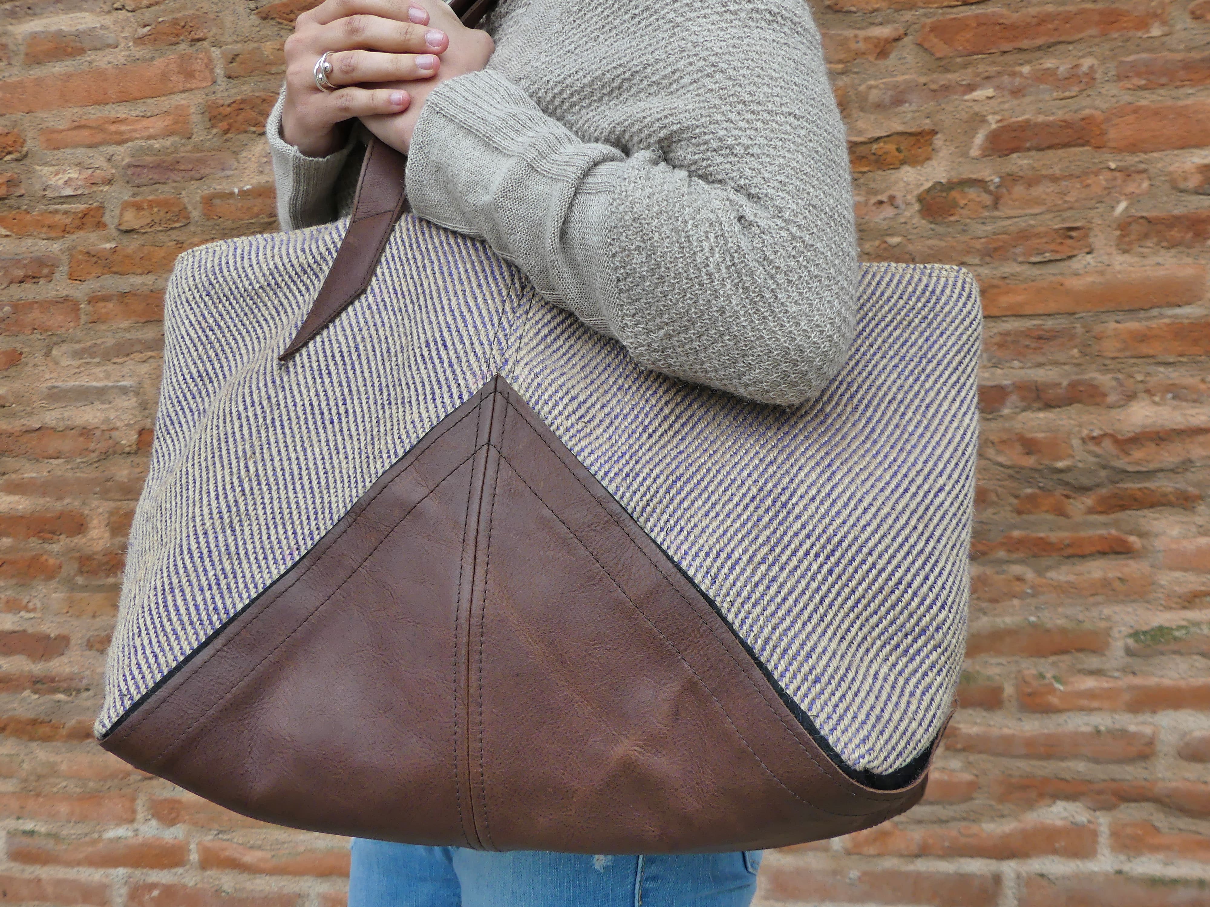 Sac cabas en toile de jute - Fait main - Maison Colette