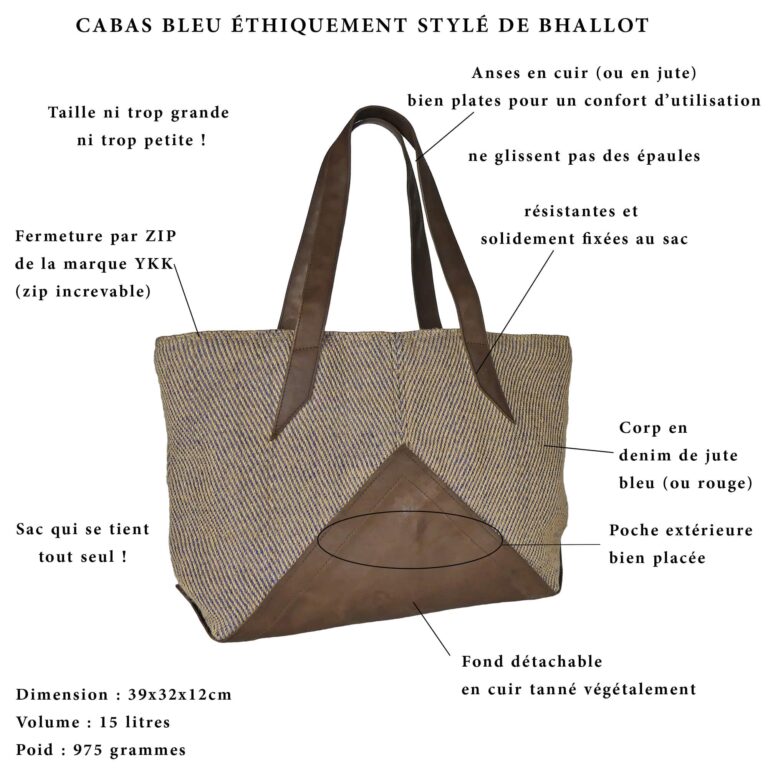 sac à main cabas en cuir bleu
