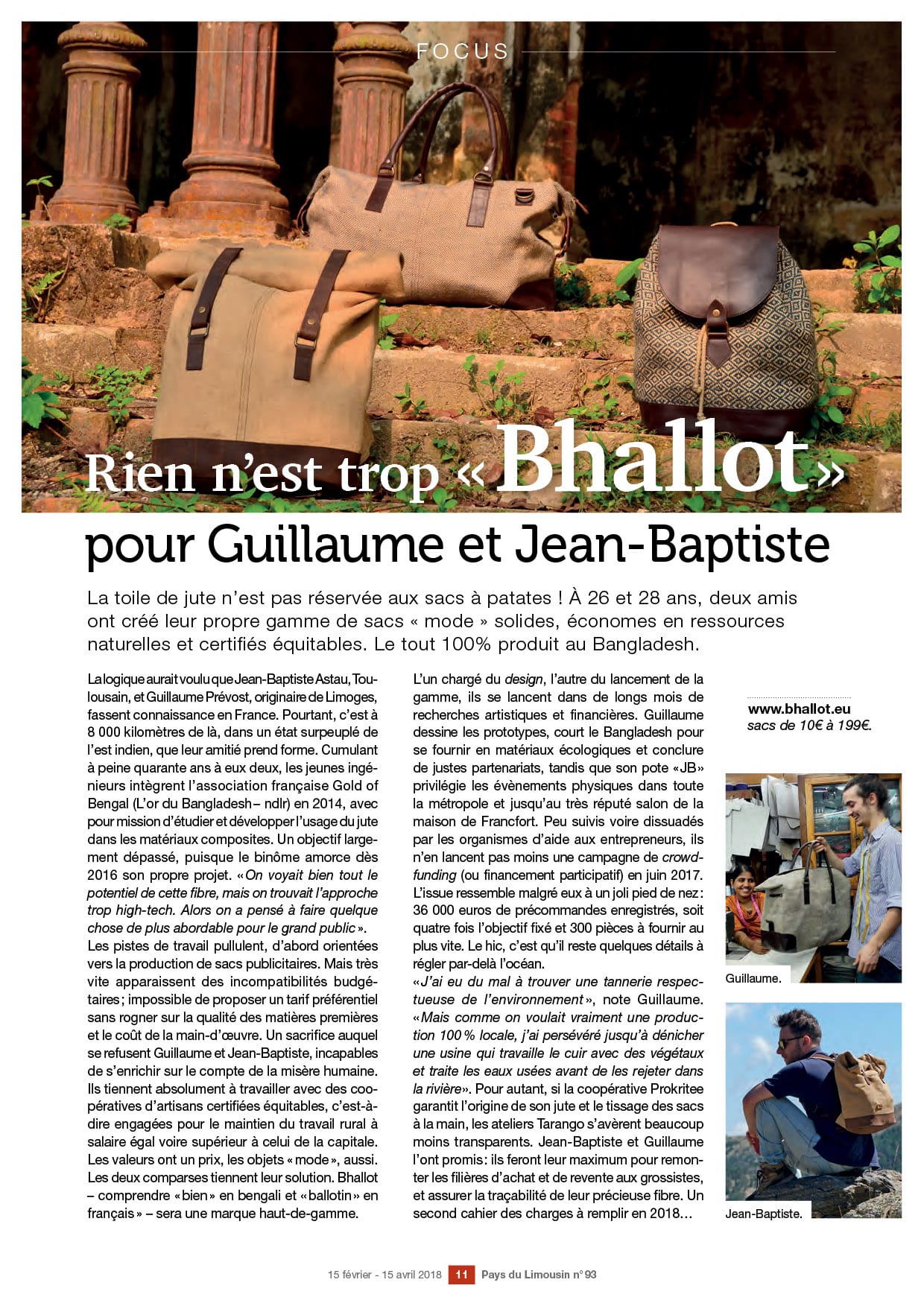 Article de Bhallot Le pays limousin