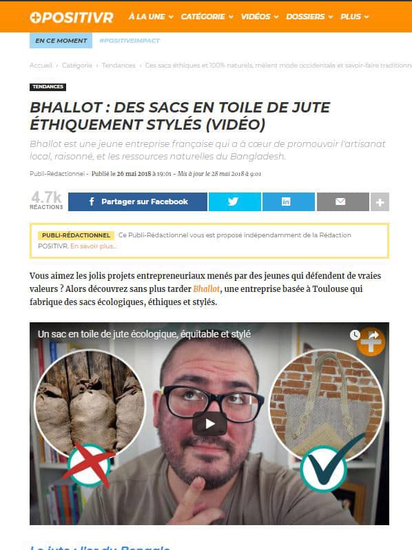 article de bhallot sur Positivr