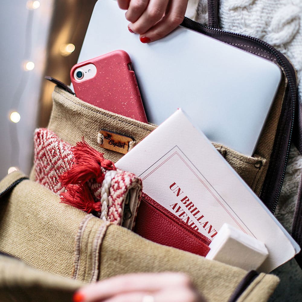 Sac à dos alta et pochette rouge
