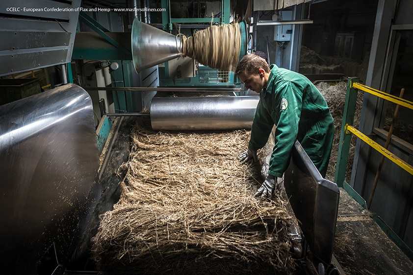 Transformation du lin teillage