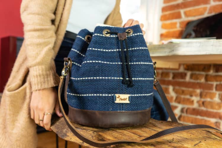 Sac seau bleu marine - PATCHA - Bhallot