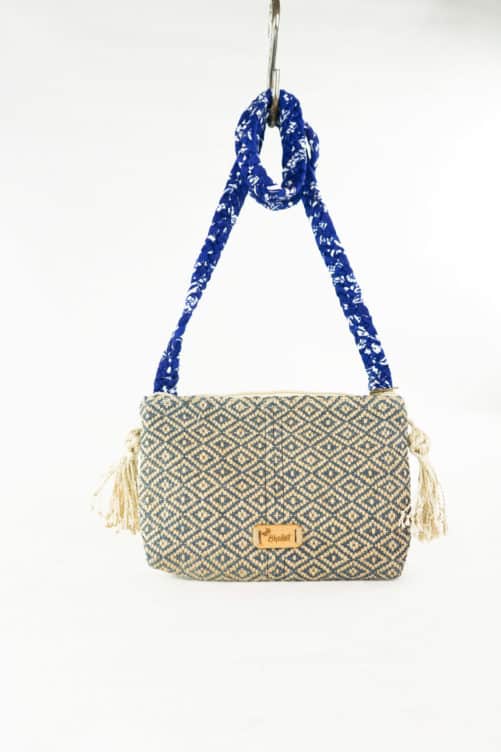 Petite pochette Bleu en jute - PATLA