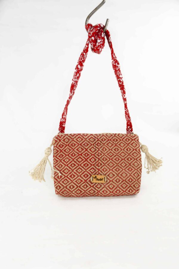 Petite pochette Rouge en jute - PATLA