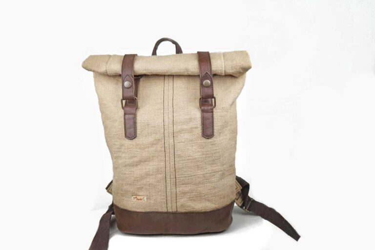 Sac à dos en jute ciré - Mini-bosta - Bhallot