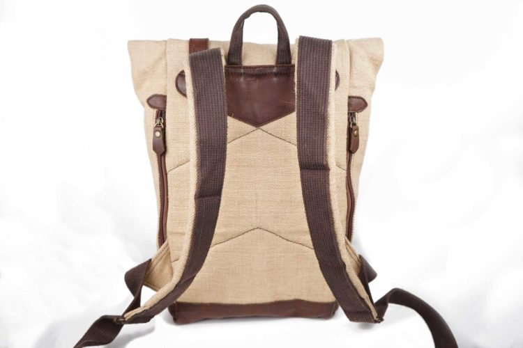 Dos sac à dos en jute ciré - Mini-bosta - Bhallot