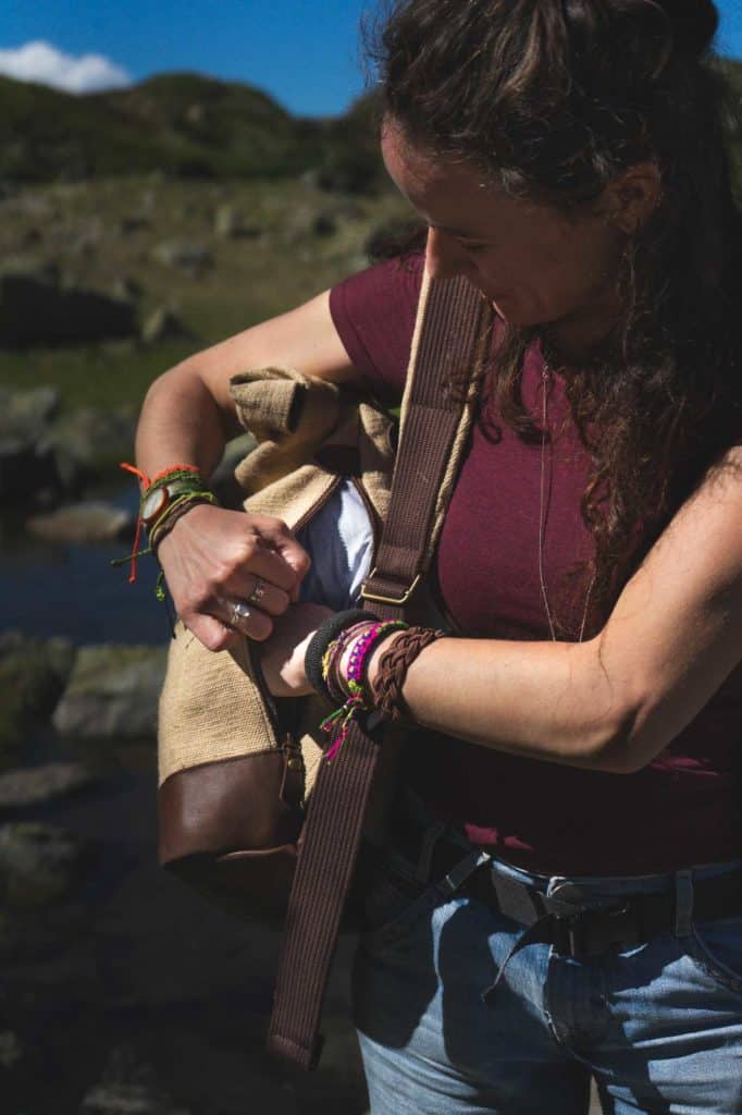 Poches latérales d'un sac à dos écologiques