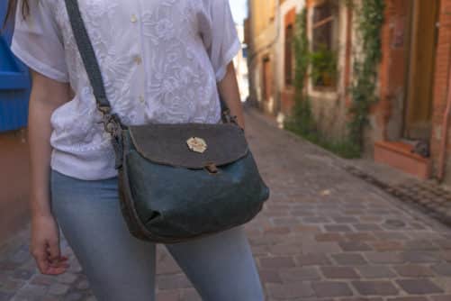 Sac à main bandoulière en lin Toulouse Bhallot