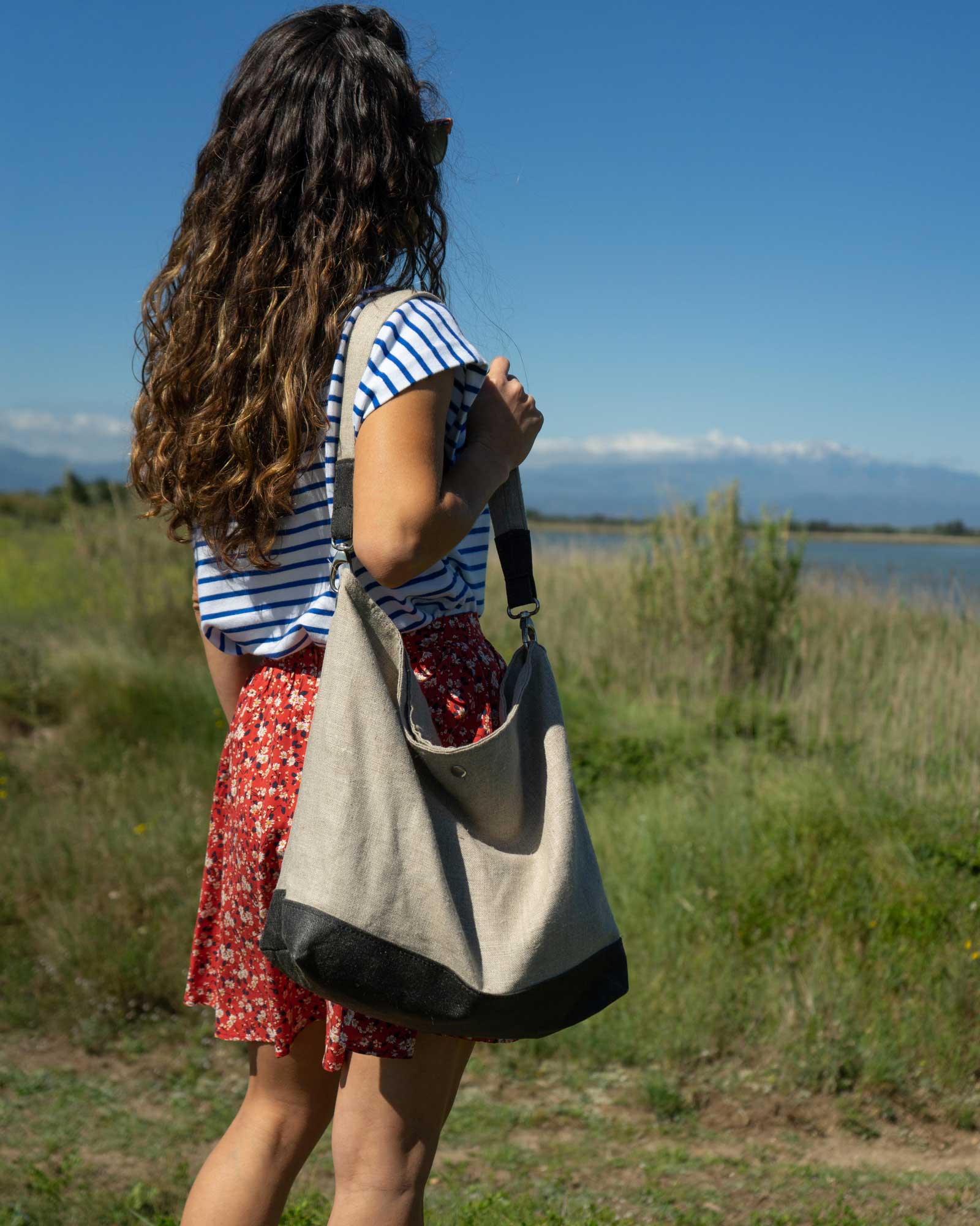 Sac seau brodé de fleurs sacs à main en toile de style - Temu France