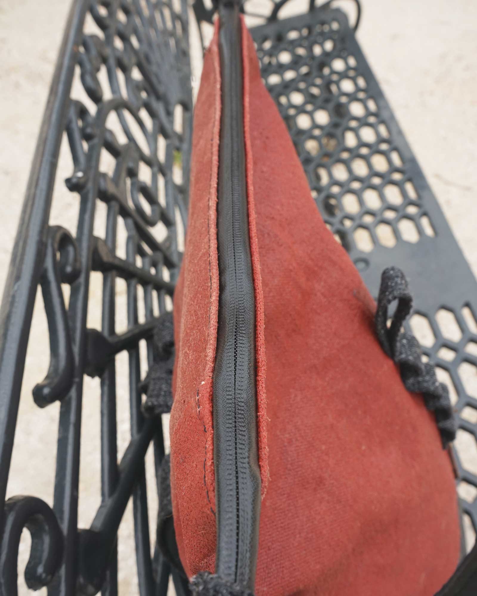 Grande Pochette Zip -Métallique - Brique Rouge
