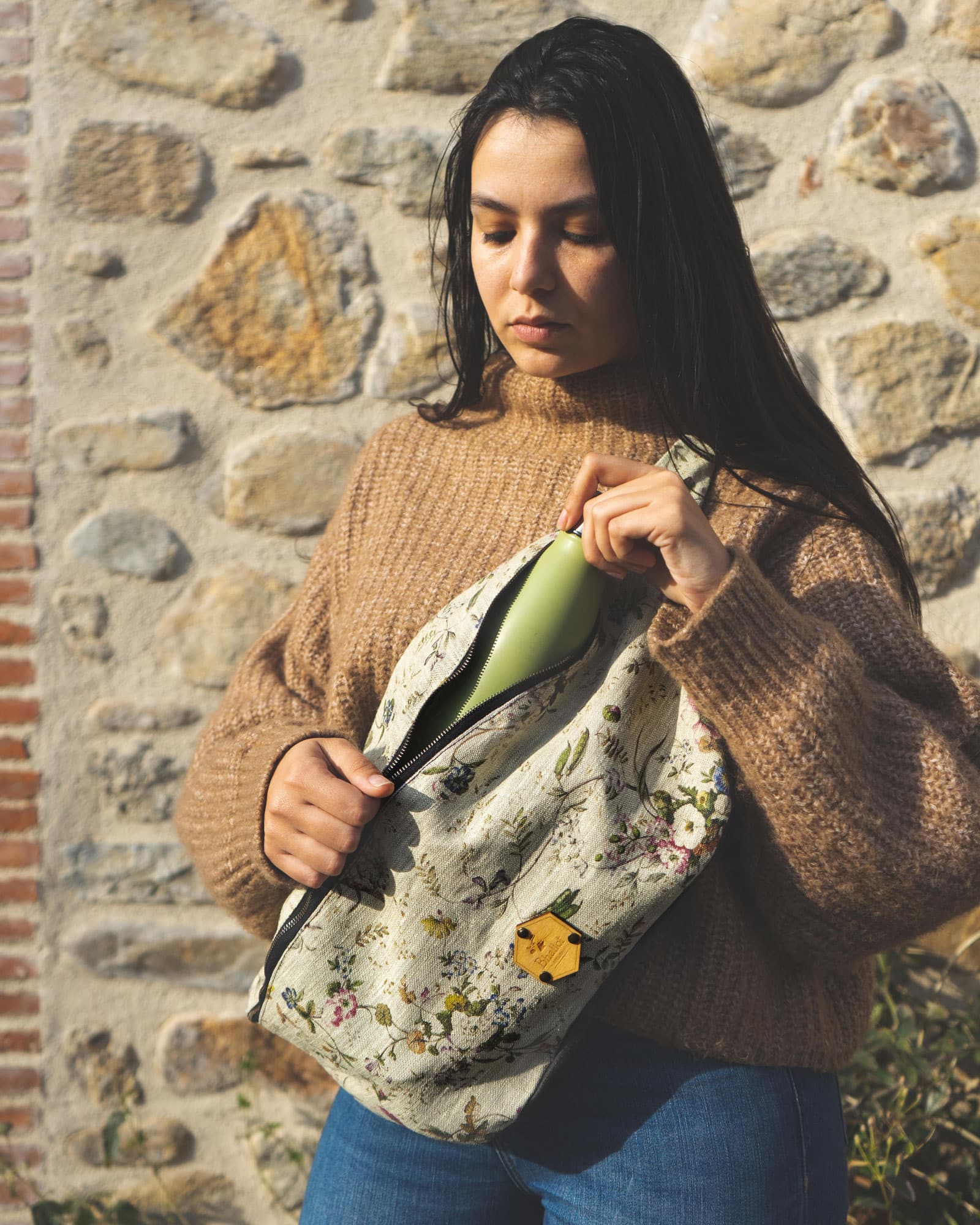 Sac Banane Jeans fleurie S ou XL - Sacs petit format/Les sacs