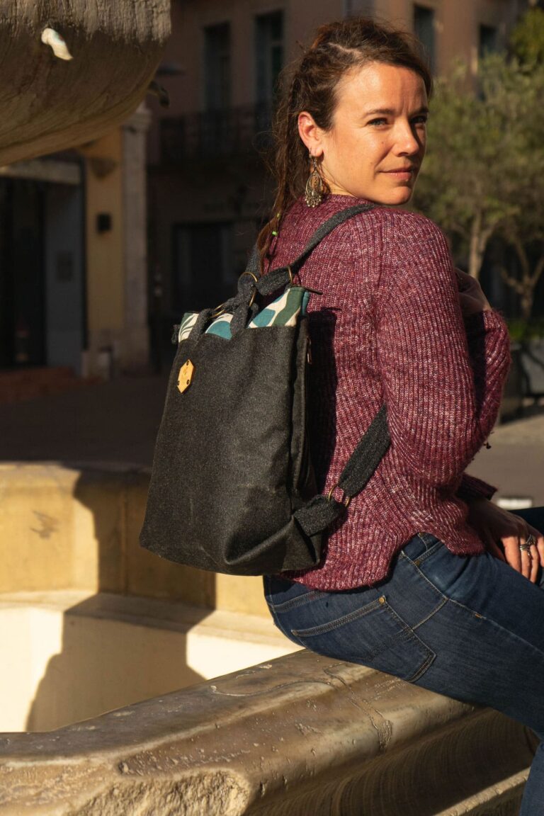 Sac à main sac à dos convertible en lin Valentía - AMBROSE